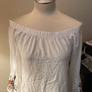 NEW CRAVE FAME top blouse white size L large